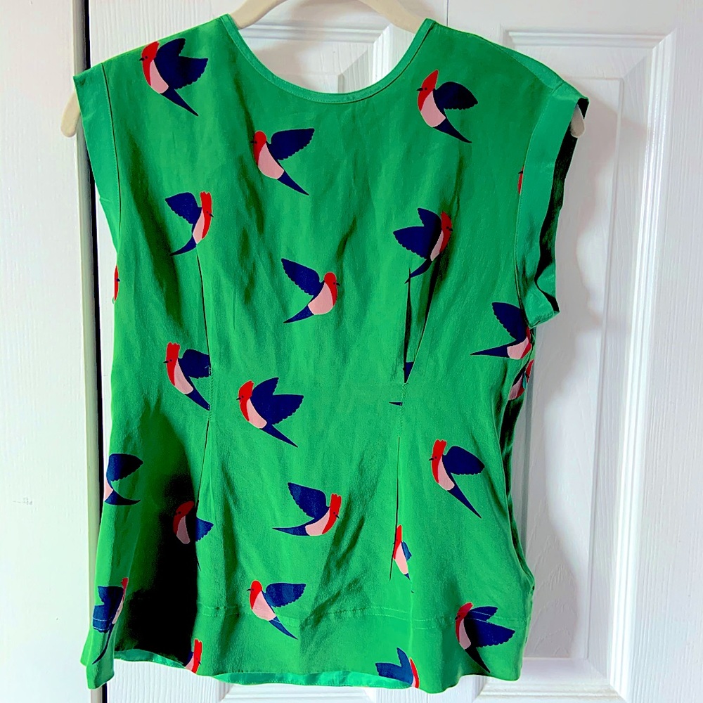 Marc by Marc Jacobs silk bird shirt